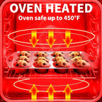 Muffin Pan 6-Cup, 2-Pack Nonstick 6 Tin Cupcake Pan with Silicone Grip Handles, Toaster Oven Baking Supplies Small Cheesecake Cup Cake Tray- Non-toxic & Dishwasher Safe