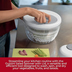 GUZZINI 10" Salad Spinner with Lid - Acid Yellow, Wash, Spin & Dry Vegetables, Fruits, Salad, Built in Draining - Fruit Washer Fruit Dryer, Home Gadgets & Kitchen Tools