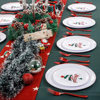 NOCCUR 60PCS Christmas Plates - Include 30 Dinner/Dessert Plastic Plates with Red Christmas Trees, Serve for 30 Guests