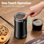 HAUSHOF Coffee Grinder Electric, One Touch Coffee Bean Grinder for Beans, Spices, Herbs and Seeds, Compact Design, with Clean Brush Black