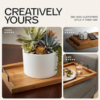Besti Rustic Vintage Food Serving Trays (Set of 2) | Nesting Wooden Board with Metal Handles | Stylish Farmhouse Decor Serving Platters | Large: 15 x2 x11” - Small: 13 x2 x9” (Rustic Light Brown)