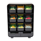 Mind Reader Tea Bag Organizer, Tea Station Organizer, Countertop Storage, Kitchen, Plastic, 10.25"L x 3.25"W x 13.75"H, Black