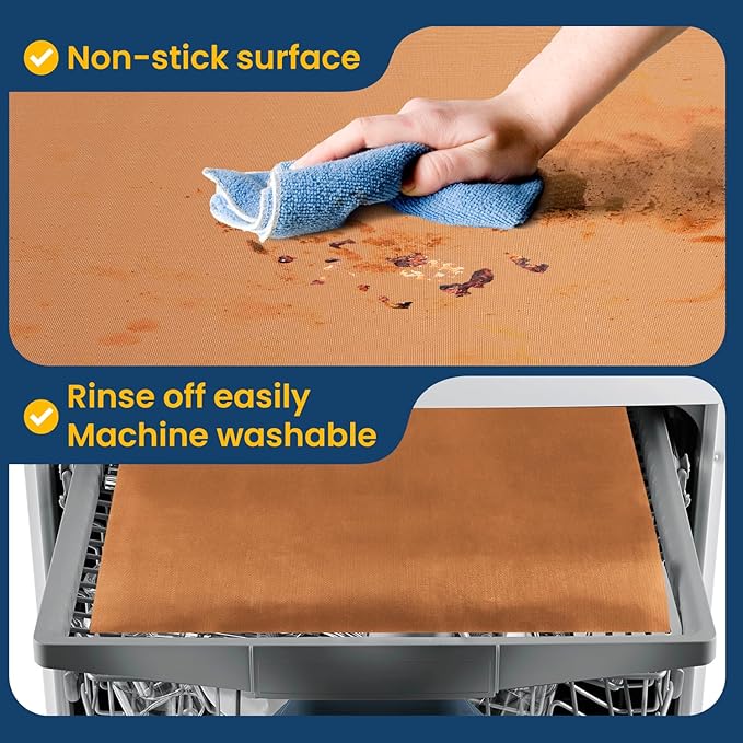 Oven Liners for Bottom of Oven-23.6"x 15.7" Non-Stick Electric Oven Cover for Stovetop,Toaster Oven Drip Liner, Heat Resistant Grill Baking Mat- BPA & PFOA Free Kitchen Accessory to Keep Oven Clean