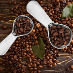 Stainless Steel Coffee Scoop Set - 3 Pc Measuring Spoons (2Tbsp & 1 Tbsp Scoop) for Ground Coffee, Tea, Sugar Or Flour, Short Handles