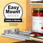 LYNK PROFESSIONAL® Élite™ Pull Out Spice Organization for Cabinets - 10-3/8 inch Wide – Spice Rack for Inside Cabinets – Wood/Chrome - Sliding Spice Rack Organizer for cabinet – Spice Rack - 2 Tier