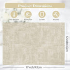 Faux Leather Placemats Set of 6,Heat Resistant Placemats for Dining Table, Easy Clean Non-Slip Place Mats, Waterproof Stain Resistant Wipeable Washable PU Table Mats, (Beige)