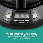 Hamilton Beach 12 Cup Programmable Drip Coffee Maker Machine, Regular & Bold Brew Options, Auto Pause and Pour, Glass Carafe, Black Stainless (46293J)