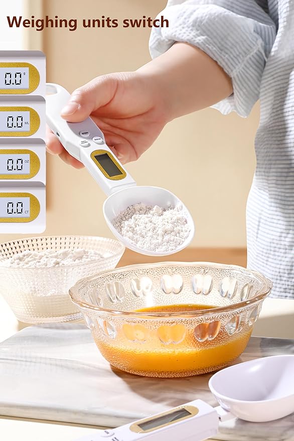 Digital Measuring Spoon Electronic Scale Spoon Weighing for Food Coffee Powder Tea Ingredients Spice Baking Kitchen Gram Measuring Spoons High Precision 0.1g