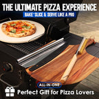 KitchenStar 16-inch Pizza Making Set, 6 PCS - Pizza Stone + Stainless Steel Rack, Acacia Wood Pizza Peel, Pizza Cutter Rocker + Protective Cover, Metal Brush - Oven & Grill Accessories Kit