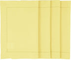 Solino Home Yellow Placemats Set of 4 - Cotton Linen Hemstitch Placemats 14 x 19 Inch