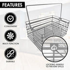 Stainless Steel Utensil Basket,Dishwasher , Flatware Basket, Kitchen, Countertop, Office, Camping, Outdoors, and Restaurants, 4-Compartment, Silver