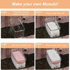 3-Piece Clear Musubi Maker Kit with Luncheon Meat Slicer - Non-Stick Onigiri Press Mold, BPA-Free Sushi Mold for Hawaiian Musubi