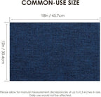 Placemats Set of 4, Bilayer Thickened Linen Place Mats Heat Resistant Machine Washable Wrinkle Free Carefully Selected Polyester Mats for Kitchen/Dining/Coffee Table (Navy Blue)