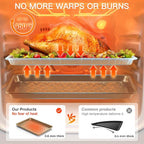 HONGBAKE Nonstick Baking Sheet Pan Set of 3, Cookie Sheets for Oven, Non-Toxic Half/Quarter/Jelly Roll Pans with Floral Swirl Texture, Heavy Duty 0.8mm Thick Oven Trays for Cooking, Antique Gold