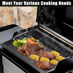 SafBbcue Full Size Griddle Inserts for Dyna Glo Grill Replacment Parts DGF510SSP DGF510SBP Flat Top Griddle for Backyard Grill Parts BY13-101-001-13 BY14-101-001-04, Carbon Steel