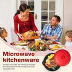 Microwave Steamer for Vegetables | Microwave Grill Pan & Steamer Bowl | Microwave Silicone Cookware | Microwave Popcorn Popper | Dishwasher Safe