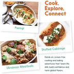 eat2explore Cooking Kits for Kids 15 Pcs – Interactive & Educational Kids Cooking Sets Real for Ages 5 and Up,3 Recipe Cards & Global Ingredients – Fun for Young Chefs (Ukraine Edition)