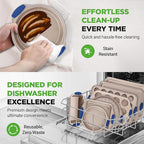 NutriChef 10-Piece Nonstick Bakeware Set - Premium Carbon Steel Baking Pan Set w/Heatsafe Silicone Handles, Includes Pizza Crisper, Loaf Pan, 12 & 24 Cup Muffin Pans, Cake Pans, Cookie Sheets