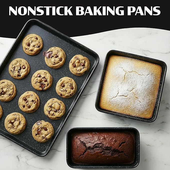 Granitestone Ceraluxe 20 Pc Ceramic Cookware Set Nonstick, Complete Pots and Pans Set Non Stick with 5 Pc Bakeware Set, Deep Frying Pan Set, & Steamer, Non Toxic PFOA Free, Oven & Dishwasher Safe