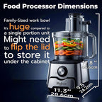14 Cup Food Processor - 1000W Motor, Storage Drawer for Blades, 7 Speeds, XL Bowl & Large Feed Chute, French Fry Cutter, Chop Slice Shred & Mix for Vegetables, Cheese & Meat, Family Meals