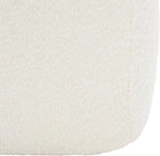 SAFAVIEH Couture Collection Samuels Ivory Boucle Ottoman Square Pouf (Fully Assembled)