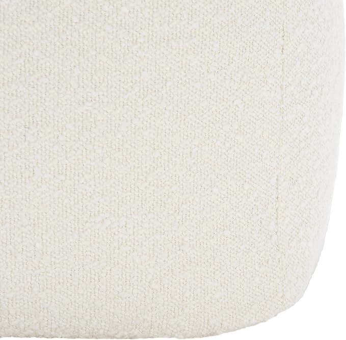 SAFAVIEH Couture Collection Samuels Ivory Boucle Ottoman Square Pouf (Fully Assembled)