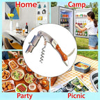 Professional Waiters Corkscrew, Wine Opener with Foil Cutter and Cap Remover, Stainless Steel Wine Key for Servers, Bartenders (Rosewood)