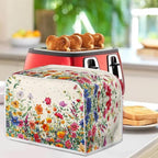 JEOCODY Flower Toaster Oven Cover - Quilted, Fits Most 4 Slice Toasters & Microwaves, Women's Gift