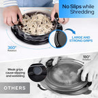 3 Layer Pro Chicken Shredder with Removable Tray, Meat Claws, Brush - 10'' Chicken Breast Shredder Tool Twist, Meat Grinder Machine, Meat Shredder, Anti-Slip - For Chicken Beef Pork Veg