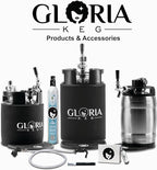 Gloria 7L (1.8 Gal) Mini Keg, Pressurized Keg for Drinks, with Tap System, Co2 Regulated, Stainless Steel