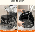 Simple Deluxe Air Fryer - 6.34 QT Digital Airfryer with Visible Window, 12 Presets Functions, Nonstick and Dishwasher-Safe Basket, 1700W, Gray