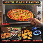 2 Pack Oven Liners for Bottom of Oven, 17"x25" Heavy Duty Non-Stick Oven Liner Mat, Reusable Heat Resistant Grill & Baking Mat, BPA/PFOA Free Roaster Liners, Fits Electric, Gas, Toaster Ovens (Black)