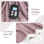 Electric Heated Blanket Twin Size - 62"x84", Soft Flannel Heating Blanket, 10 Heating Levels, 1-12 H Auto Shut Off, Breathable Warm and Washable for Bed, Purple