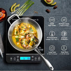 Duxtop Portable Induction Cooktop, Countertop Burner Induction Hot Plate with LCD Sensor Touch 1800 Watts, Silver 9600LS BT-200DZ