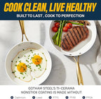 Gotham Steel 15 Pc Ceramic Pots and Pans Set Non Stick, Kitchen Cookware Sets, Pot and Pan Set, Ceramic Cookware Set, Non Toxic Cookware Set, Non Stick Pots and Pan Set, Dishwasher Safe - Navy