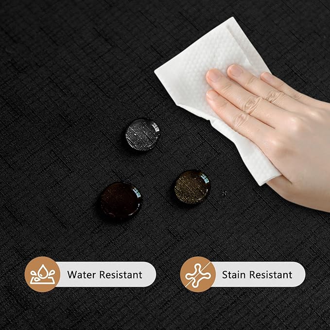 Fabric Black Rectangle Table Cloth for 8 Foot Rectangular Table, Textured Stain Resistant & Wipeable Tablecloth, Easy Clean for Dinning Banquet Party, 54 x 108 Inch