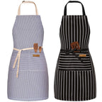 BeLuyi 2 Pack Adjustable Bib Apron with 2 Pockets Chef Cooking Kitchen Restaurant Aprons for Women Men