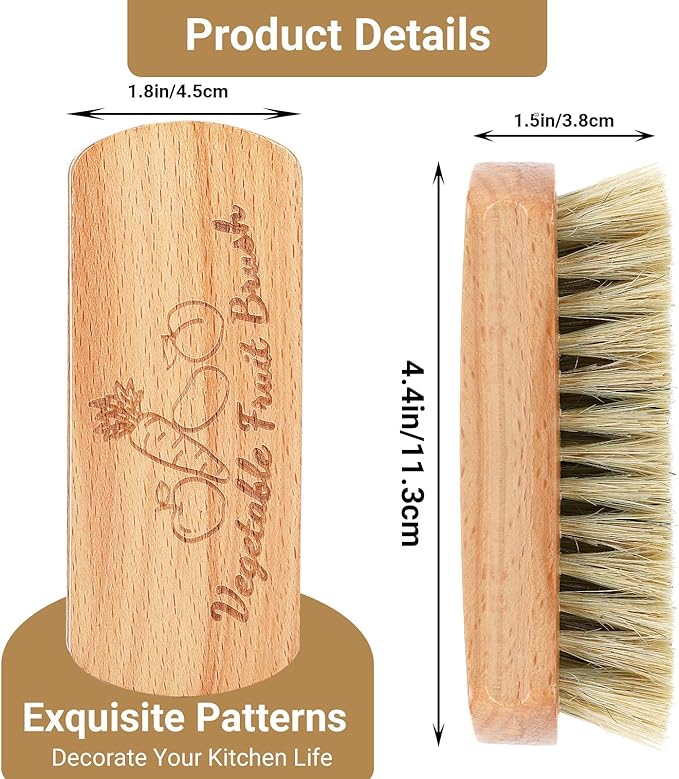 Vegetable Brush,2 Veggie Wash Brushes Potato Brush Cleaning Brush for Potato Carrot Cucumber and Fruits Vegetable Brush Scrubber for Food