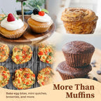 CARTMAN 1 Muffin Pan with 200 Cupcake Liners, Nonstick 12-Cup Muffin Tin, Carbon Steel Cupcake Pan for Baking Muffins, Egg Bites, Brownies & More
