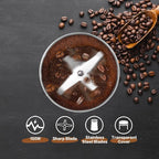Coffee Grinder Electric & Spice Grinder, 150W Fast Grinding with Stainless Steel Blades | for Coffee Beans, Spices, Seeds, Herbs | Dry Food Mill | Mini Kitchen Grinder (Handheld)