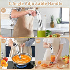 Toogel Cordless Immersion Blender, Electric Hand Blender with 21-Speed & 3-Angle Adjust, USB Rechargeable, BPA-Free & Dishwasher Safe for Baby Food, Smoothies, Soup (White)