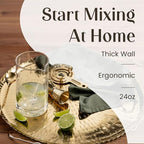 Mixology & Craft 24oz Crystal Cocktail Mixing Glass - Essential Bar Tool