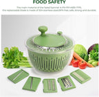 SUSTEAS Salad Spinner Large, Vegetables Wash Bowl, Fruits & Herb Lettuce Dryer with 5 Blade Slicer Egg Yolk Strainer Shredder for Efficient Salad Preparation and Food Washing, 4.25Qt