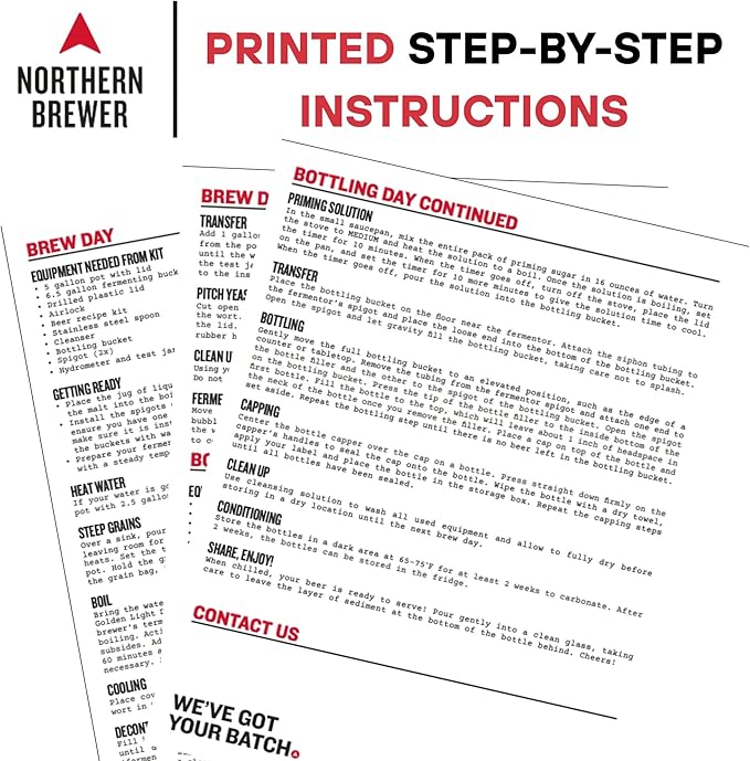 Northern Brewer - Brew. Share. Enjoy. HomeBrewing Starter Set, Equipment and Recipe for 5 Gallon Batches (Chinook IPA with Testing Equipment)