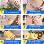 Pineapple Corer, [Upgraded, Reinforced, Thicker Blade] Newness Premium Pineapple Corer Remover, Stainless Steel Pineapple Core Tool for Home & Kitchen with Sharp Blade for Diced Fruit Ring (Blue)