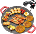 Indoor Smokeless Electric Griddle, 2026 Upgraded 1500w Portable Electric Korean BBQ Grill, Non-stick Round Grill Pan for BBQ, Tortillas, Steaks, Burgers, Pancakes (11.8in)