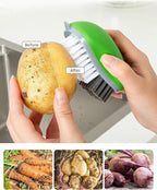 MR.SIGA Fruit and Vegetable Cleaning Brush with Non Slip Comfortable Grip, Pack of 2, Green