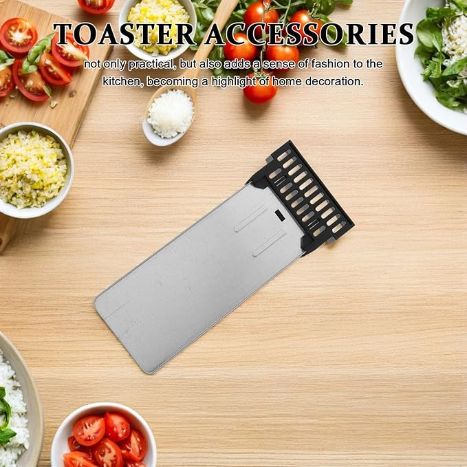 Garneck Heat-resistant Metal Crumb Tray Replacement with Plastic Handle for Bread Maker and Toaster Oven Removable Fit Crumb Collector for Easy Cleaning and Kitchen Use