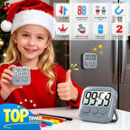 Antonki 2 Pack Digital Timer for Kids, Magnetic Countdown Kitchen Timers for Cooking, Egg, Classroom, Teacher, Exercise, Study, Oven - Battery Included