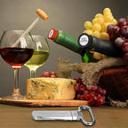 Ah So Wine Opener - Two Prong Cork Puller with 2 Wine Stoppers for Wine Bottles - Stainless Steel Wine Bottle Opener - Ideal for Safely Removing Fragile, Old Corks Intact - Gifts for Wine Lovers